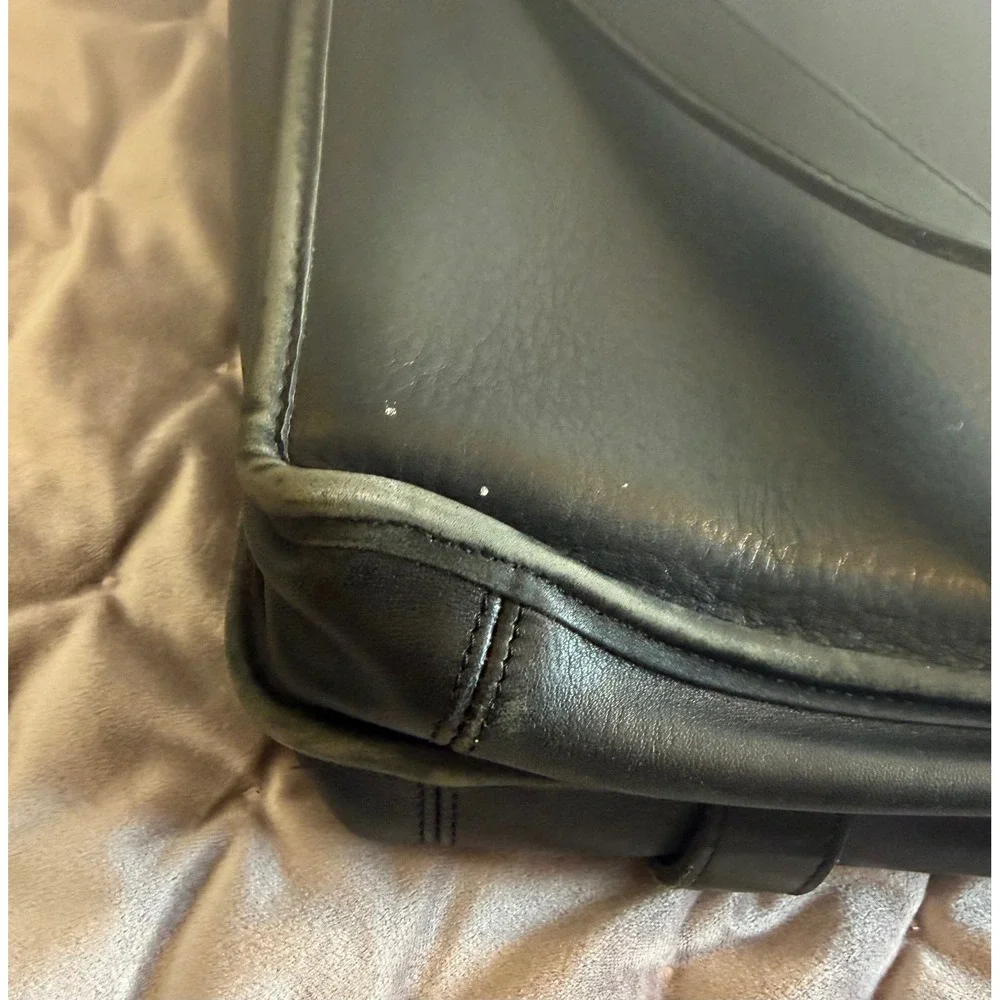 Flawed Gem! Coach Lexington Briefcase Blk Leather Messenger Bag A2S5325 Academia